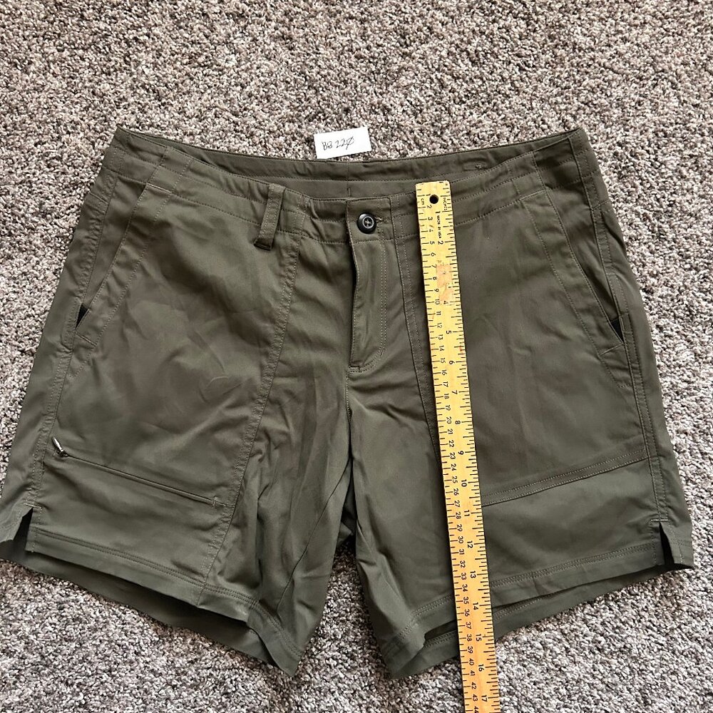 North Face Shorts Womens 10 Green Nylon Stretch Hiking Outdoor Pockets